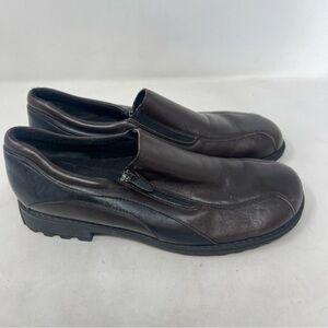Munro brown leather zip loafers size 8.5 N